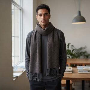 ENZO MANTOVANI Cashmere Scarf Gray OS